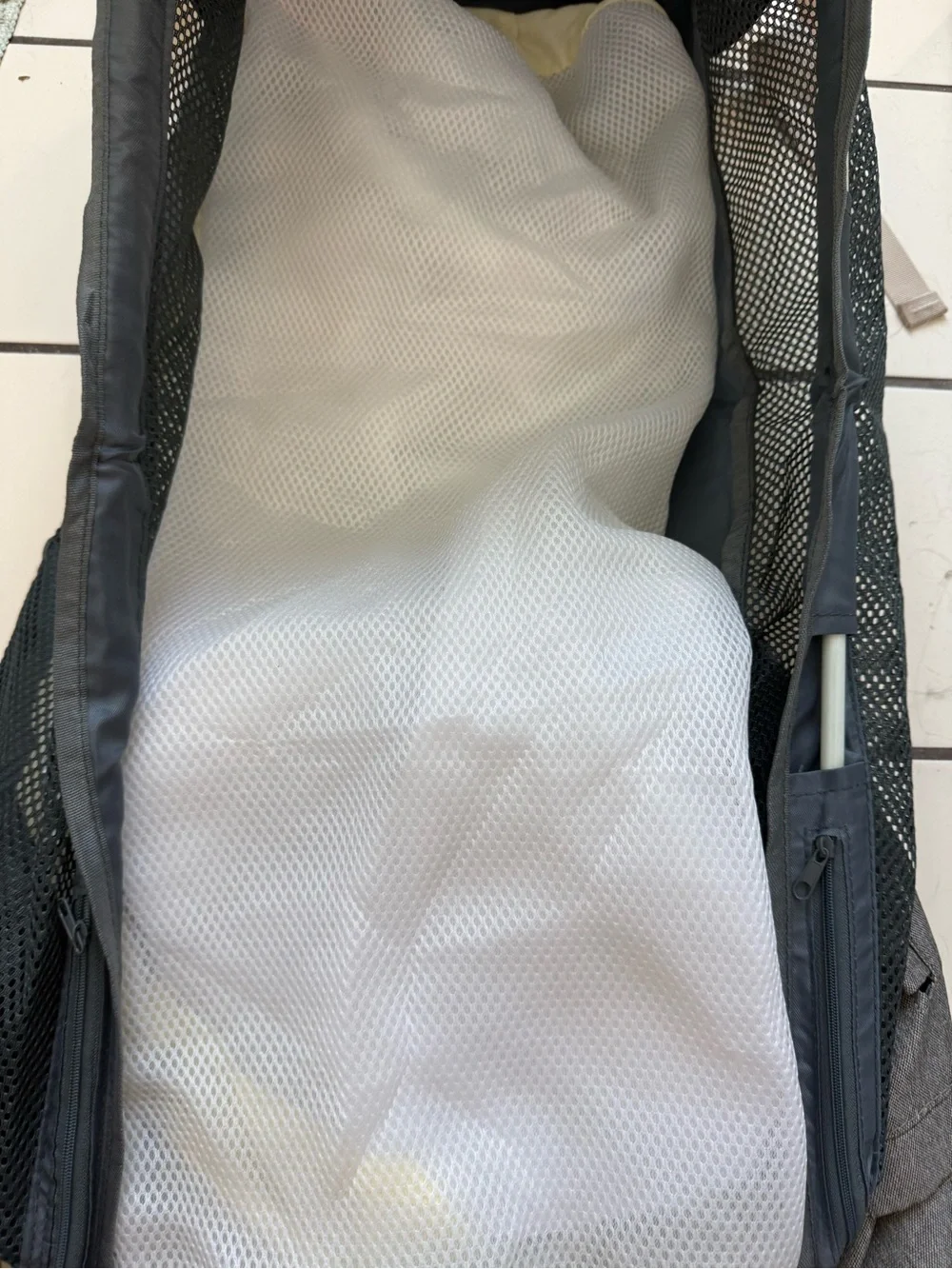 4-in-1 Convertible Diaper Bag Backpack + Portable Baby Bed – Gray